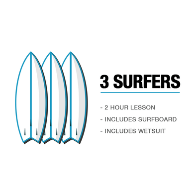 3 SURFERS - SURF LESSON